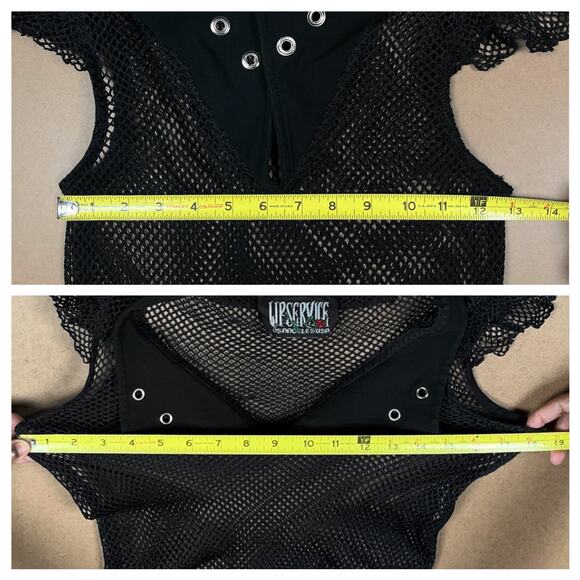 Vintage Lip Service SAMPLE 2002 Black Carlisle's Cargo Cutie Raid Y2K Goth Top - Picture 11 of 16